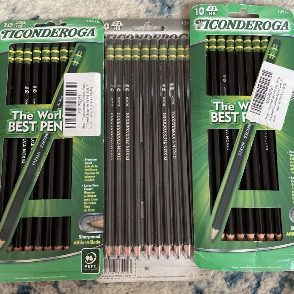 Ticonderoga Black Pencils Set 3 packs